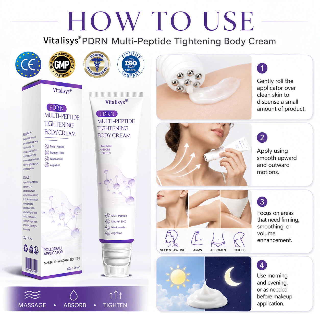 𝐏𝐡𝐚𝐫𝐦𝐚𝐜𝐢𝐬𝐭 𝐫𝐞𝐜𝐨𝐦𝐦𝐞𝐧𝐝𝐞𝐝✨ 𝐕𝐢𝐭𝐚𝗹𝒊𝒔𝒚𝒔® 💕 𝗣𝗗𝗥𝐍 𝐌𝐮𝗹𝘁𝗶-𝗣𝗲𝗽𝘁𝗶𝗱𝐞 𝐌𝐚𝐬𝐬𝐚𝐠𝐢𝐧𝐠 𝐁𝐨𝐝𝐲 𝐑𝐨𝐥𝐥𝐞𝐫 𝐂𝐫𝐞𝐚𝐦- Anti-aging, Hydrating, Skin Firming & Lifting, Skin Repair, Even Tone, Acne and Dark Spot Treatment, Wart and Mole Removal, and Psoriasis Relief.